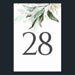 Greenery & Gold Wedding Table Number Cards<br><div class="desc">Gold and greenery wedding table number cards</div>