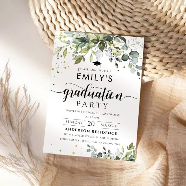 Greenery Graduation Party Invitation (Creator Uploaded)