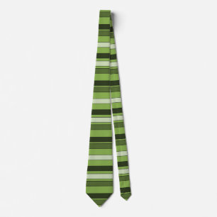 Greenery Green Horizontal Stripes Pattern Elegant Tie