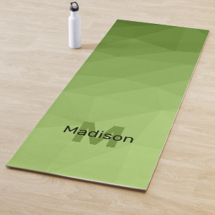 Greenery green ombre geometric mesh Monogram Yoga Mat