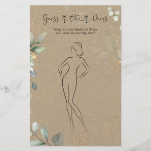 Greenery Guess The Dress Bridal Shower Game