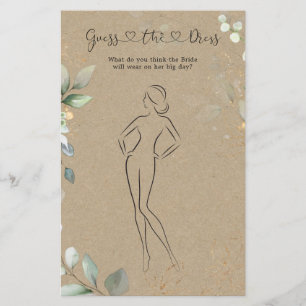 Greenery Guess The Dress Bridal Shower Game Flyer