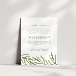 Greenery   Guest Details Enclosure Card
