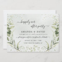 Greenery Happily Ever After Wedding Reception Invi