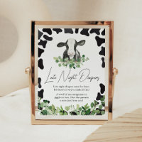 Greenery Holy Cow Baby Shower Late Night Diapers