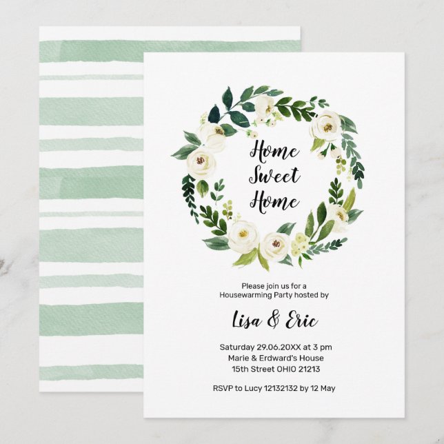 Greenery Housewarming Party Invite (Front/Back)
