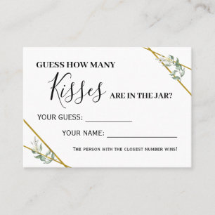 Greenery How many kisses bilingual game card