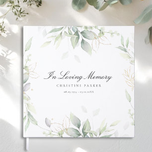 Greenery "In Loving Memory" Funeral Guest Book