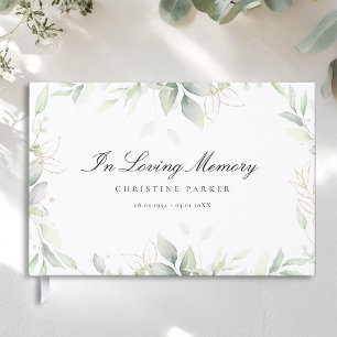 Greenery "In Loving Memory" Funeral Guest Book