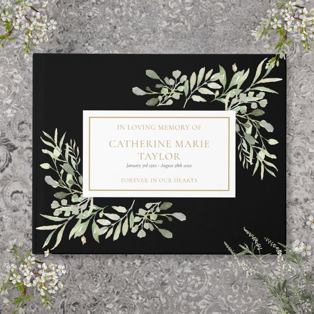Greenery In Loving Memory Memorial Funeral Guest Book (Greenery In Loving Memory Memorial Funeral Guest Book)