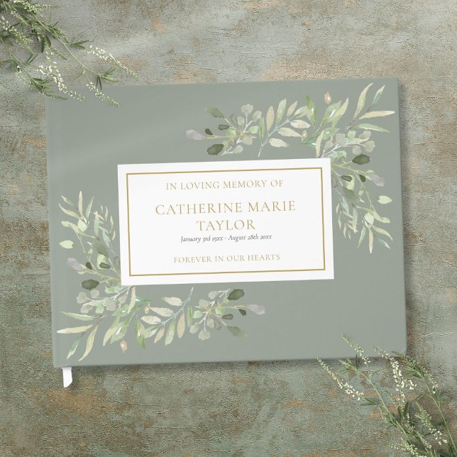 Greenery In Loving Memory Memorial Funeral Guest Book (Greenery In Loving Memory Memorial Funeral Guest Book)