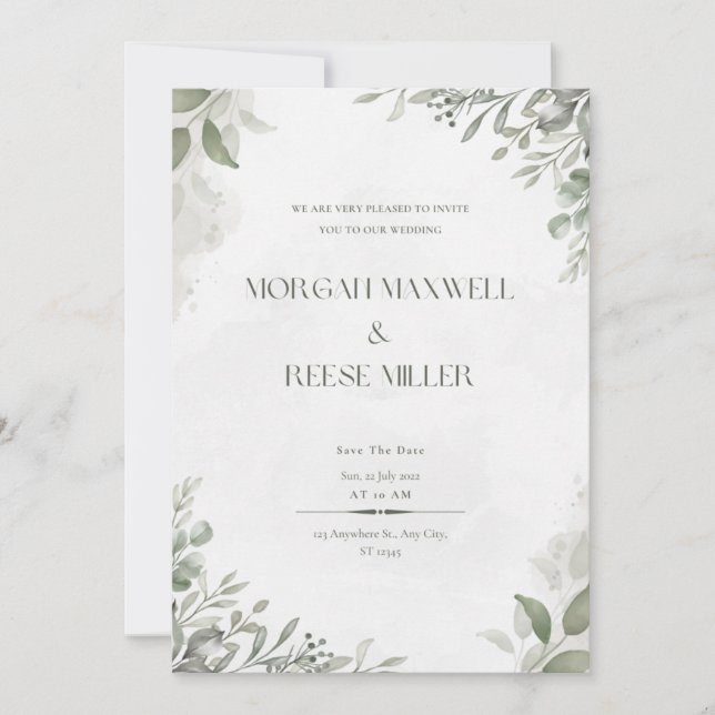 Greenery invitation  (Front)