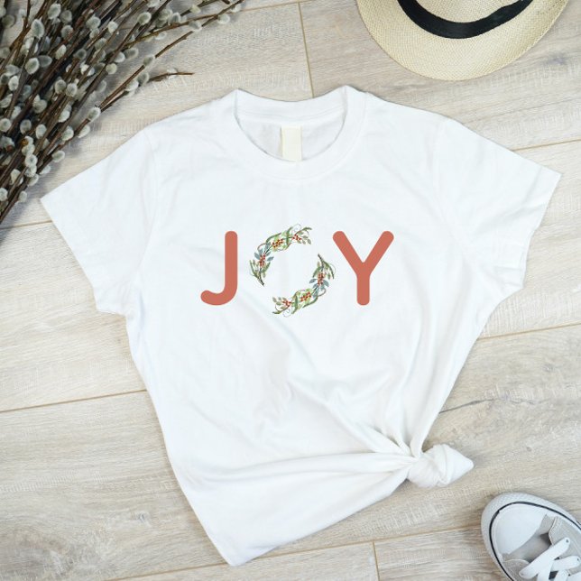 Greenery Joy Christmas Wreath Botanical T-Shirt (Creator Uploaded)