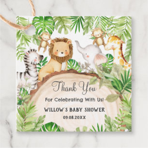 Greenery Jungle Animals Baby Shower 1st Birthday Favour Tags