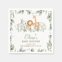 Greenery Jungle Animals Baby Shower 1st Birthday 