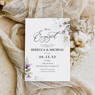 Greenery Lavender Engagement Party Invitation