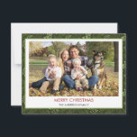 Greenery Leaf Modern Simple Merry Christmas Holiday Card<br><div class="desc">Greenery Green Leaf Modern Simple Merry Christmas Holiday Photo Card. The picture and family name can be replaced on this simple and elegant Greenery Christmas Family Photo Card.</div>
