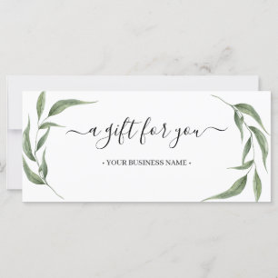 Greenery Leaves Business Gift Certificate