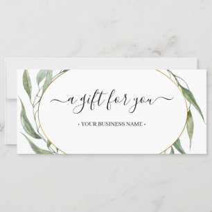 Greenery Leaves Frame Business Gift Certificate