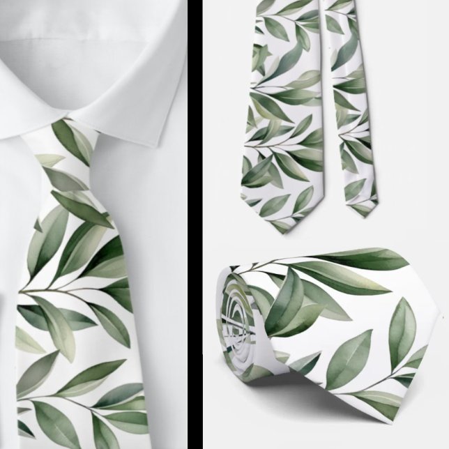 Greenery Leaves Green Nature Botanical Casual Tie (Creator Uploaded)