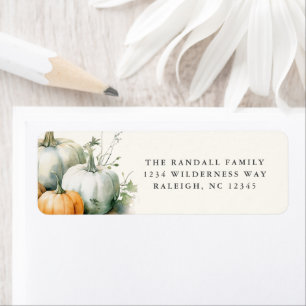Greenery Leaves Rustic Fall Pumpkin Return Address
