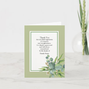 Greenery Leaves Thank You Card