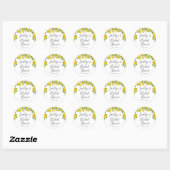 Greenery Lemon Blossom Bridal Shower Classic Round Sticker (Sheet)