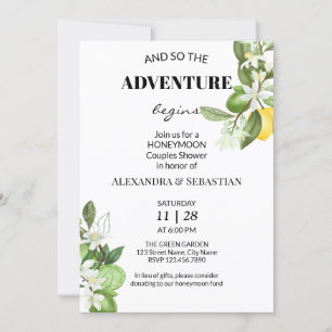 Greenery Lemony Honeymoon Shower Invitation