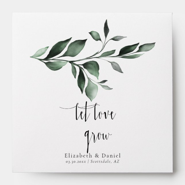 Greenery Let Love Grow Favour Garden Seed Packet  Envelope (Front)