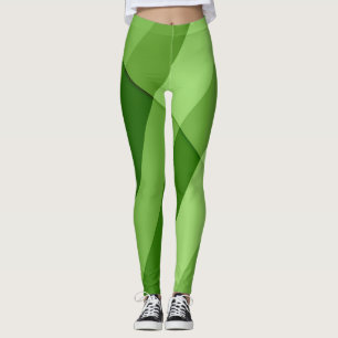 Greenery light green geometric lines leggings