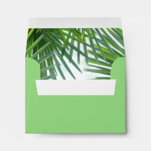 Greenery Lined Self-Addressed RSVP Card Envelope
