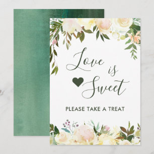 Greenery Love Is Sweet Dessert Bar Sign Card