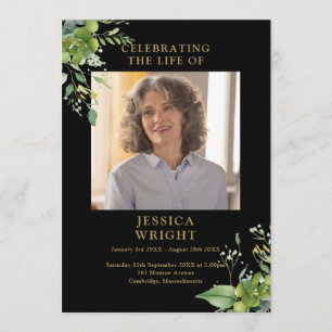 Greenery Memorial Funeral Order Of Service Program