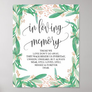 Greenery Memorial Table sign v1