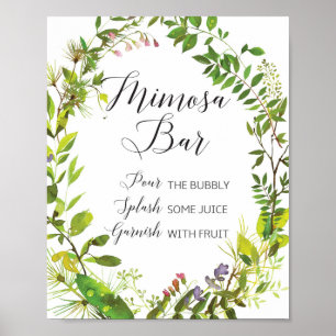 Greenery Mimosa Bar Sign