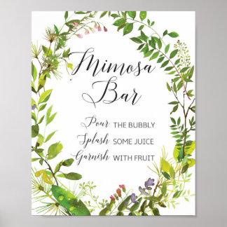 Greenery Mimosa Bar Sign