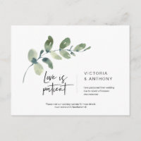 Greenery Minimal, Love is Patient, Wed Postponed