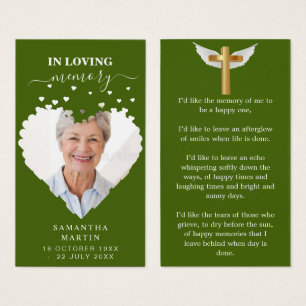 Greenery Minimal Memorial Funeral Bookmark
