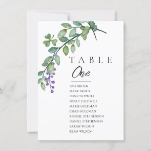 Greenery Minimal Seating Chart Invitation