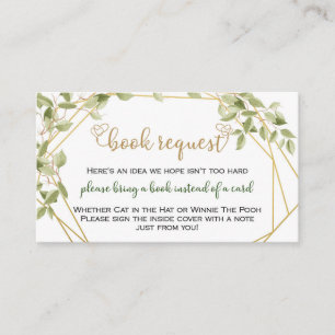 Greenery Minimalist Gold Frame Books For Baby Business Card