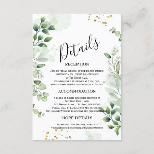 Greenery Minimalist Wedding Enclosure Cards