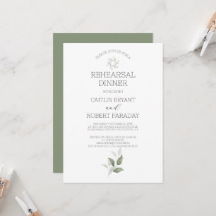 Greenery Modern Rehearsal Dinner Invitation