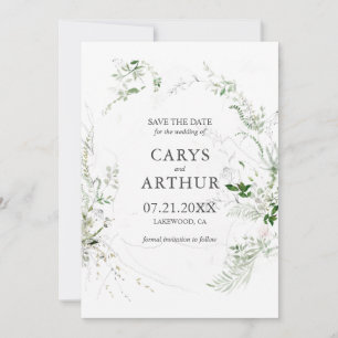 Greenery Modern Wedding Save The Date