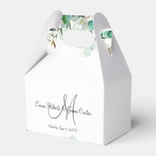 Greenery Monogram Wedding Favour Boxes