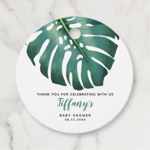 Greenery Monstera Leaf Baby Shower Favour Tags