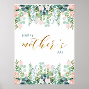 Greenery Mother's Day Greeting Card Poster