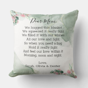 Greenery Mother's Day Mom Grandma Message Photo Throw Pillow