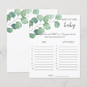 Greenery - Name that song baby shower game