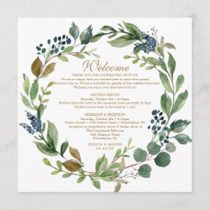 Greenery Navy Gold Welcome Letter Program