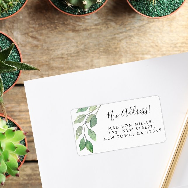 Greenery New Address Return Address  Label (Creator Uploaded)